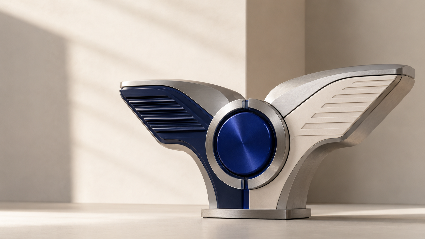 One governed platform supporting two strategic impact paths — dual-wing instrument with cobalt hub.