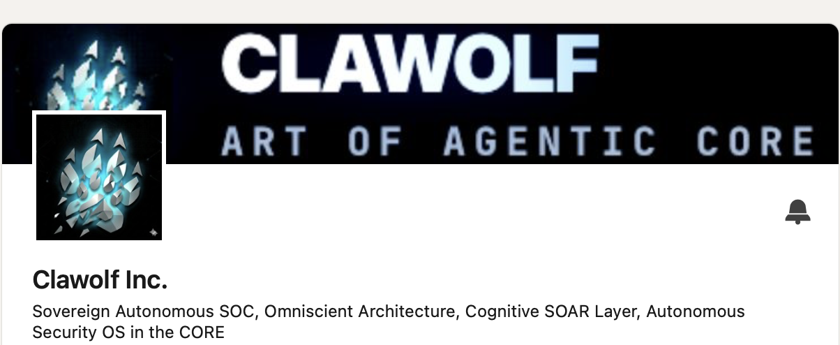 CLAWOLF LinkedIn company page announcement