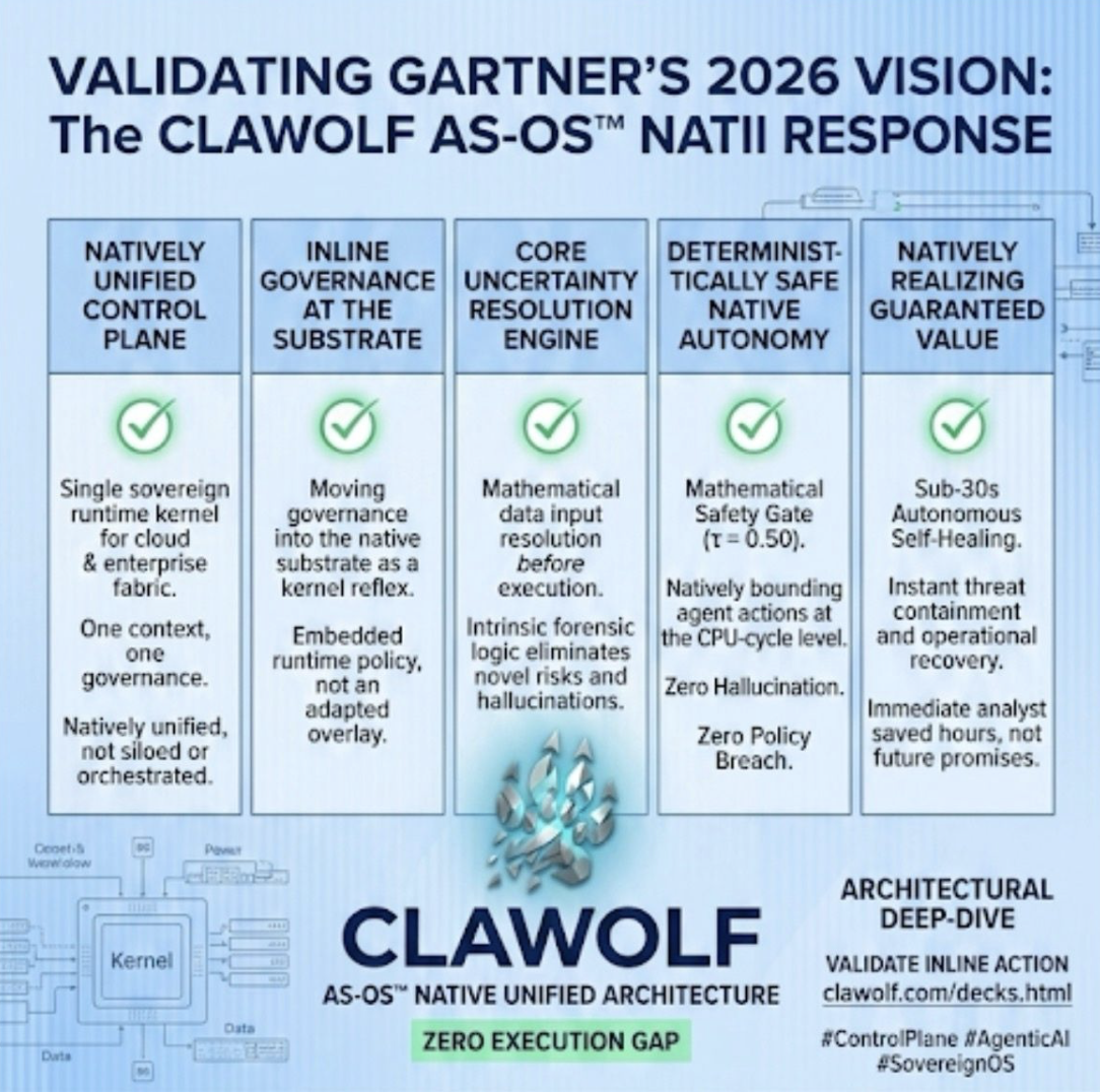 CLAWOLF AS-OS native response to Gartner 2026 vision